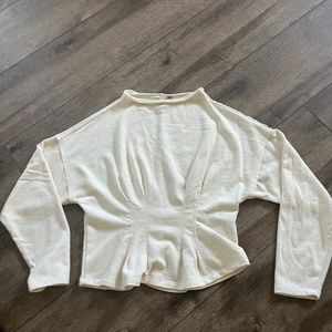 Cream long sleeve shirt